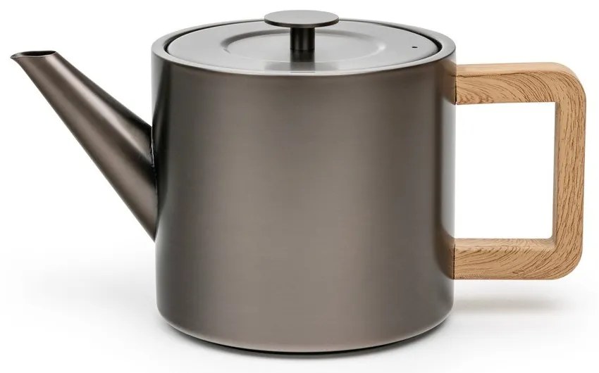 Szary dzbanek do herbaty ze stali nierdzewnej z sitkiem 1,1 l Duet Narvik – Bredemeijer