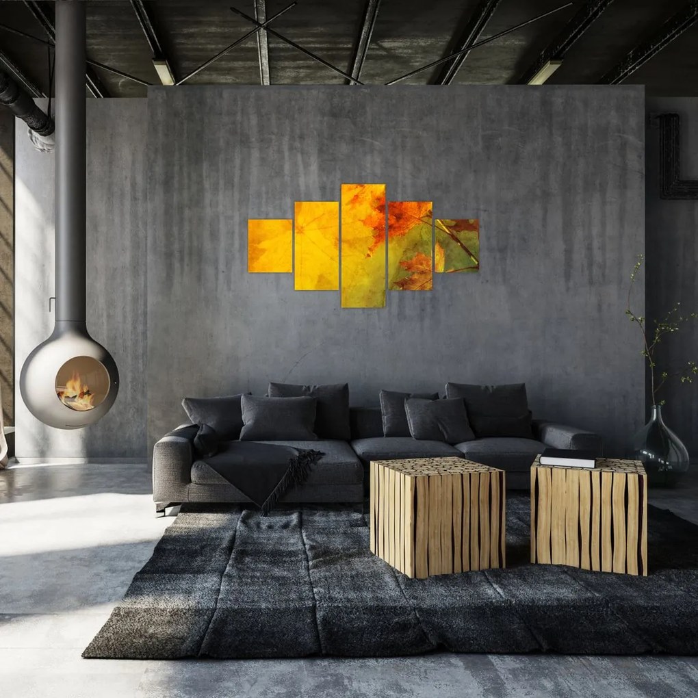 Obraz - Jesienne liście (125x70 cm)