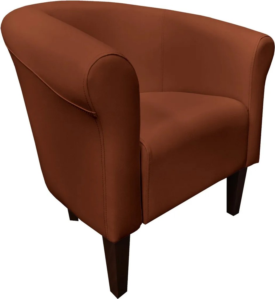 Fotel Milo tkanina Eko-skóra elegancki fotel do salonu i gabinetu : Kolor nogi - Venge, Kolor tkaniny - EKO-SKÓRA - 3D, Wysokość nogi - 20 cm