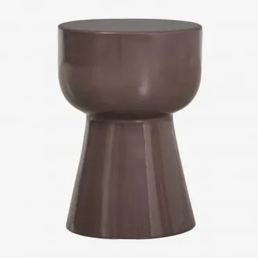 Okrągły Stolik Pomocniczy Ø35 Cm Z Dolomitu Kaly Chocolate - Sklum