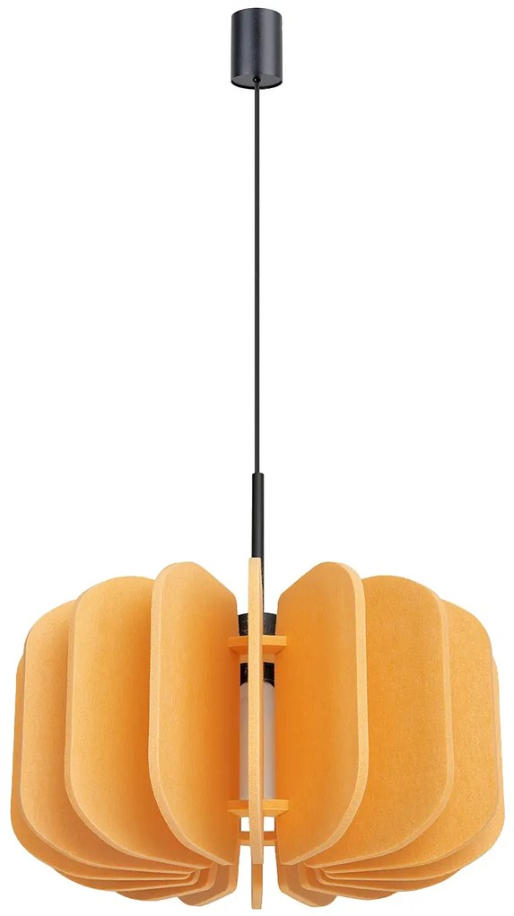 Żółta wisząca lampa z filcu E5-G60