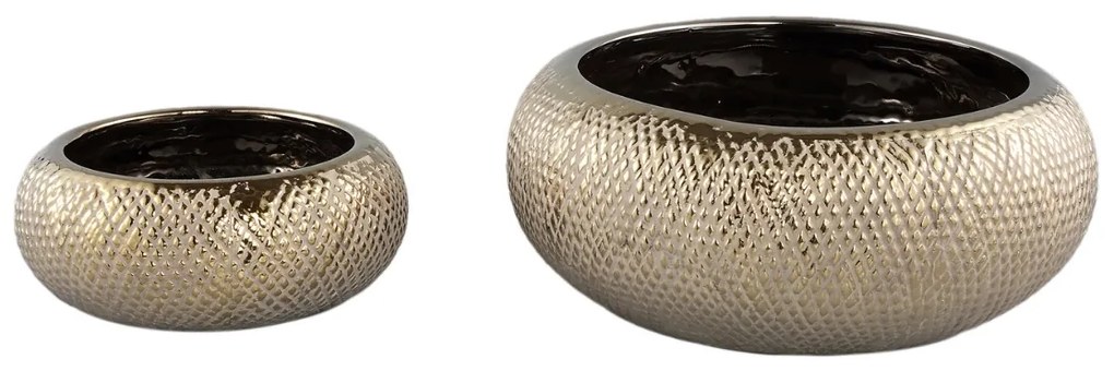 Złoty ceramiczny kwietnik HELLY GOLD Wielkość: S