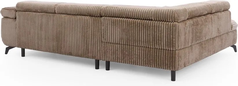 Brązowy sztruksowy narożnik (lewostronny/w kształcie litery L) Marbeya – Ropez