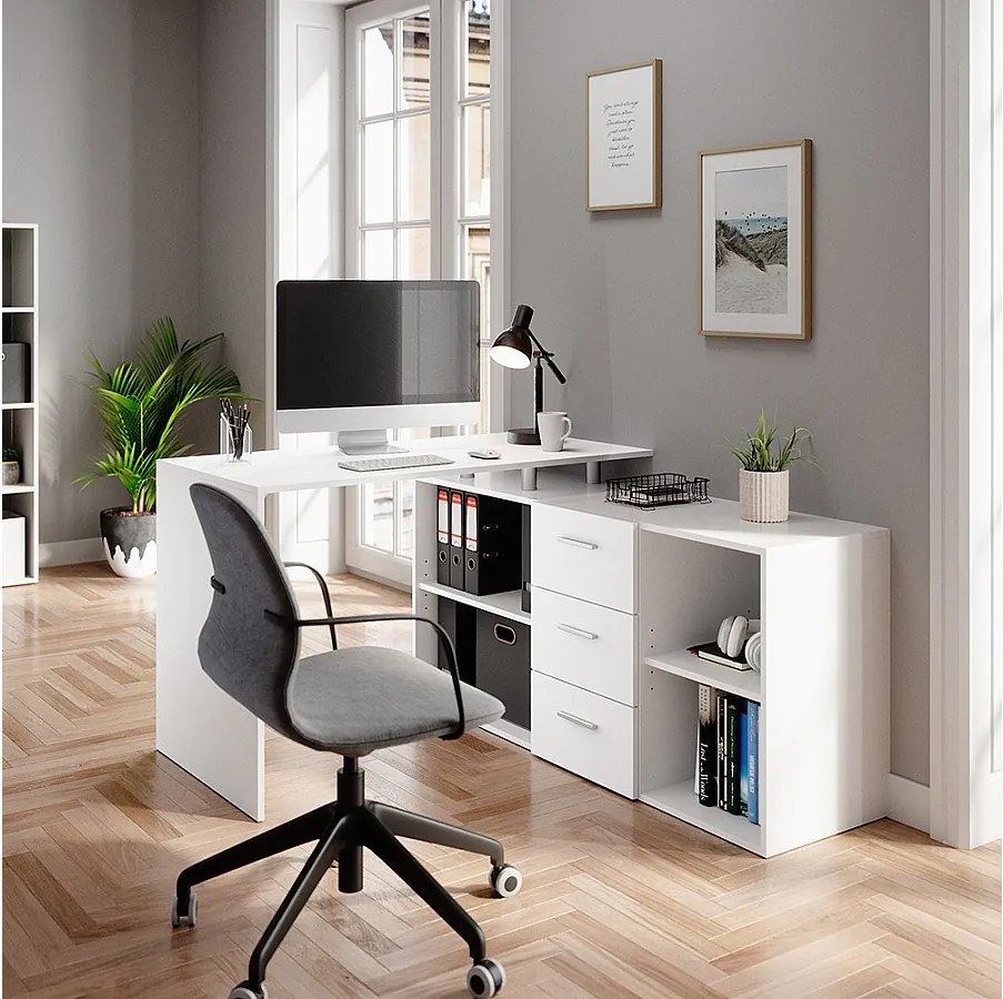 Biurko narożne biały 215x60x75 dante