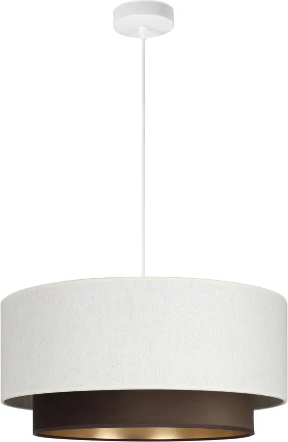 Żyrandol na linkach NATIA 1xE27/60W/230V śr. 45 cm biały/brązowy