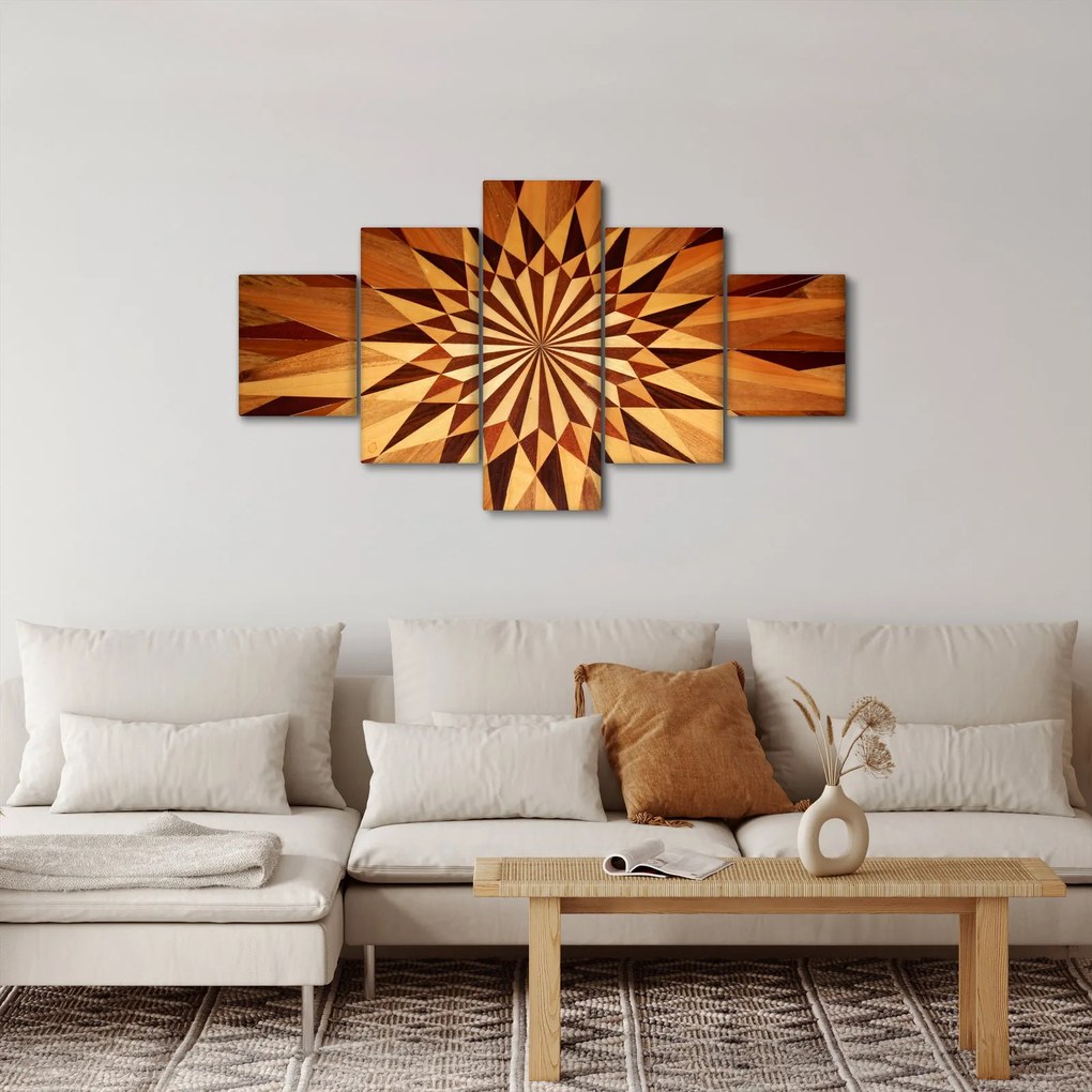 Obraz - Drewniany kolaż (125x70 cm)