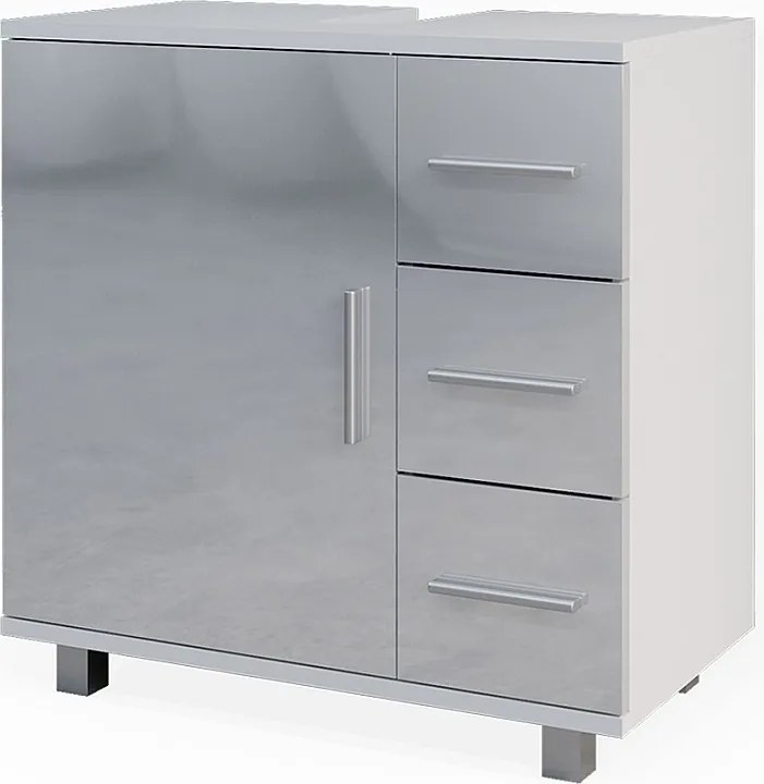 Szafka na wannę biały wysoki połysk 60x33x60.8 ilias