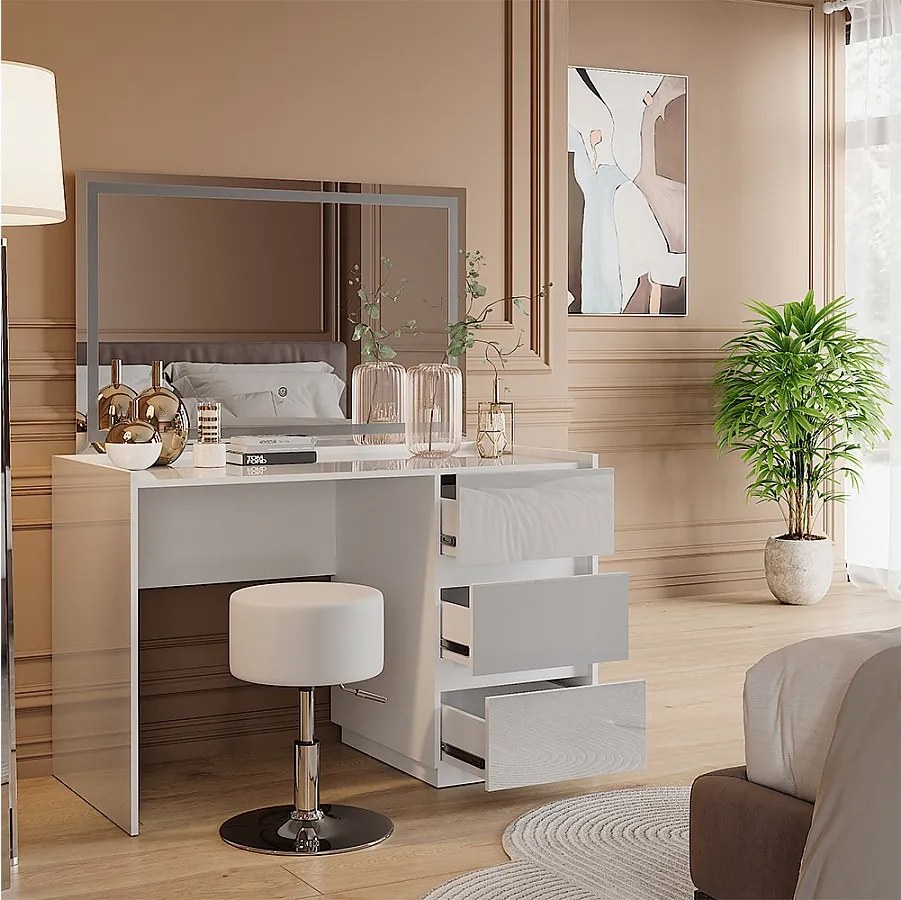 Toaletka biały wysoki połysk 120x60x78.6 marla