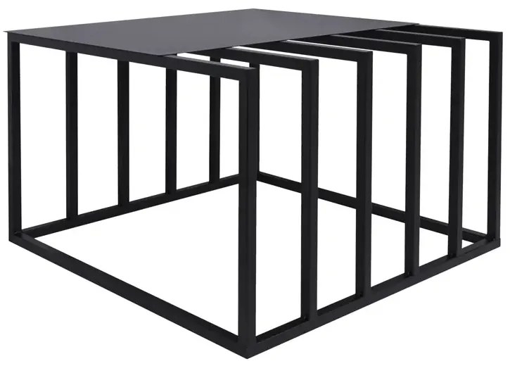 Czarny metalowy stolik kawowy industrialny - Avisa 4X