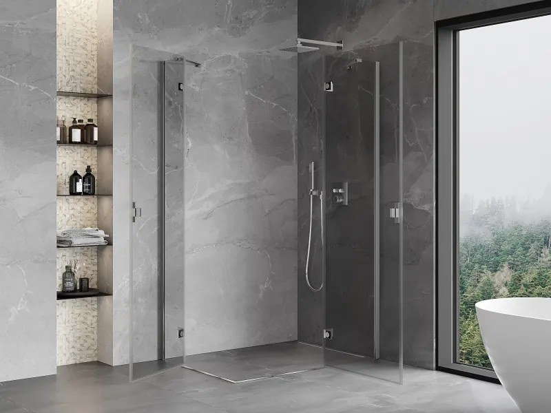 Mexen Mist-H Duo kabina prysznicowa uchylna prawa 80 x 90 cm, transparent, chrom - 8A5-080L-090P-01-00