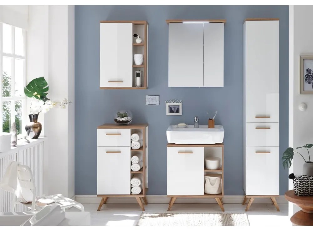 Biała szafka pod umywalkę bez baterii 61x65 cm Set 923 – Pelipal