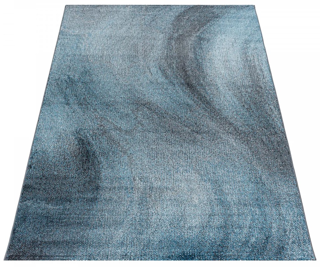 Dywan nowoczesny Ottawa fale niebiesko-szare 80 cm x 250 cm