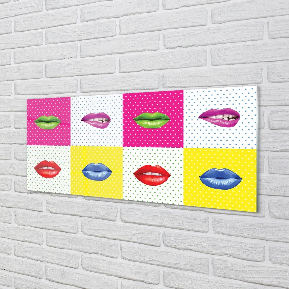 Panel szklany do Kuchni Kolorowe Usta