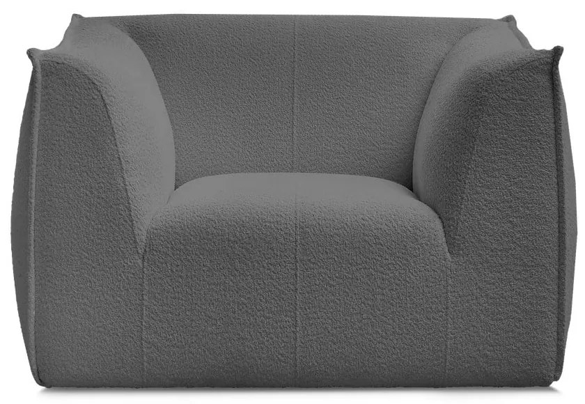 Ciemnoszary fotel z materiału bouclé Giorgia – Bobochic Paris