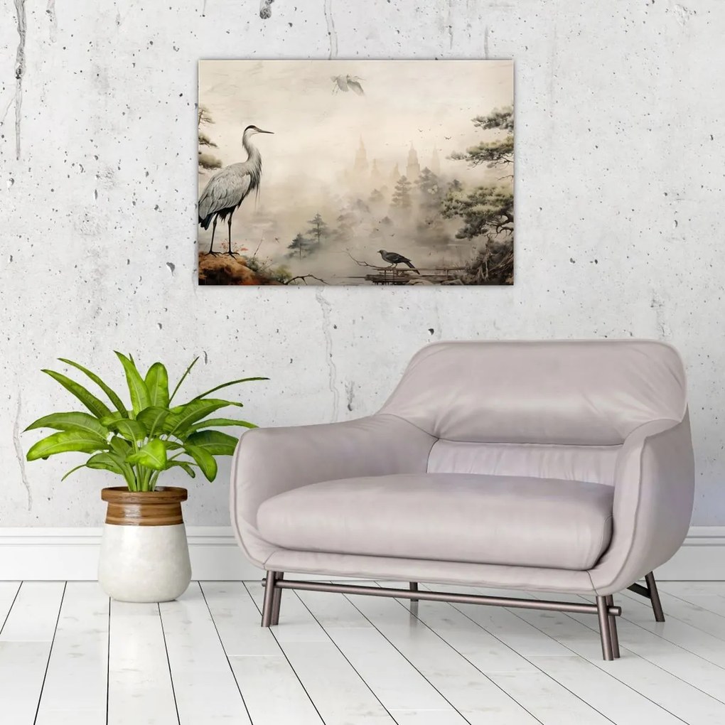 Obraz na szkle - Krajobraz z kreskówki (70x50 cm)