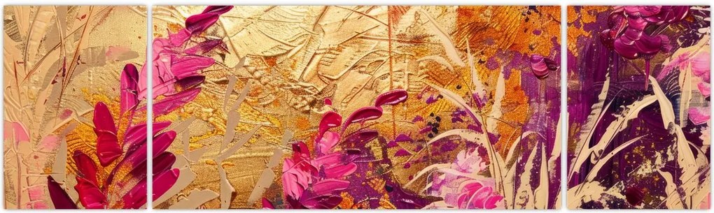Obraz - Abstrakcyjny obraz kwiatów II. (170x50 cm)