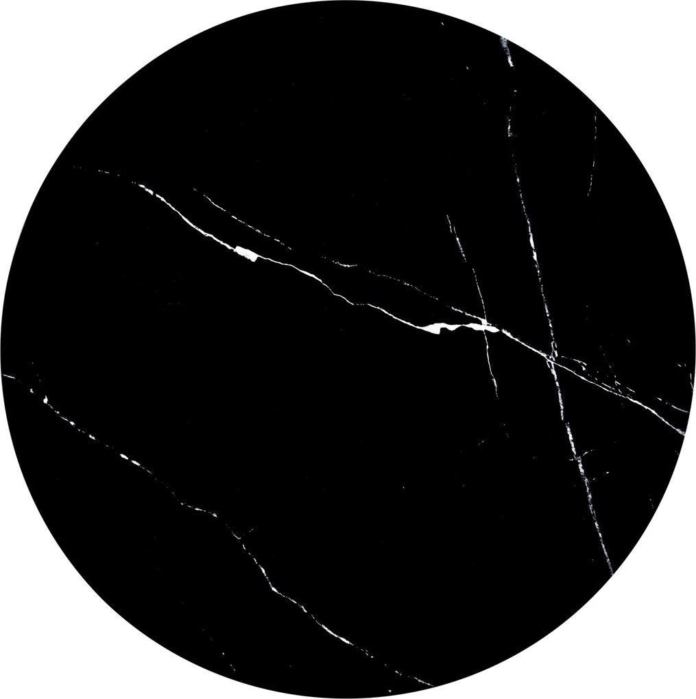 Złoty stolik pomocniczy Tribeca z marmurowym blatem