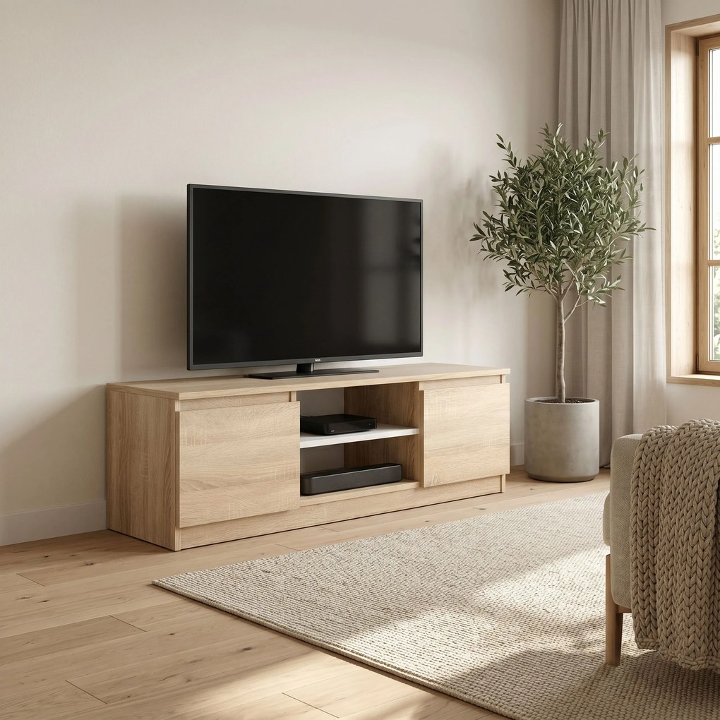 Szafka RTV stojąca NUDO 120 cm do Salonu pod Telewizor - Dąb sonoma