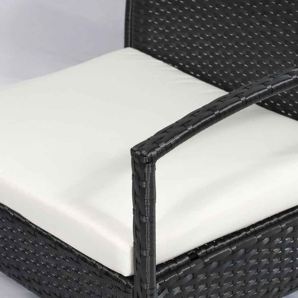 Outsunny komplet wypoczynkowy z technorattanu 7 elementów z poduszkami kolor czarny