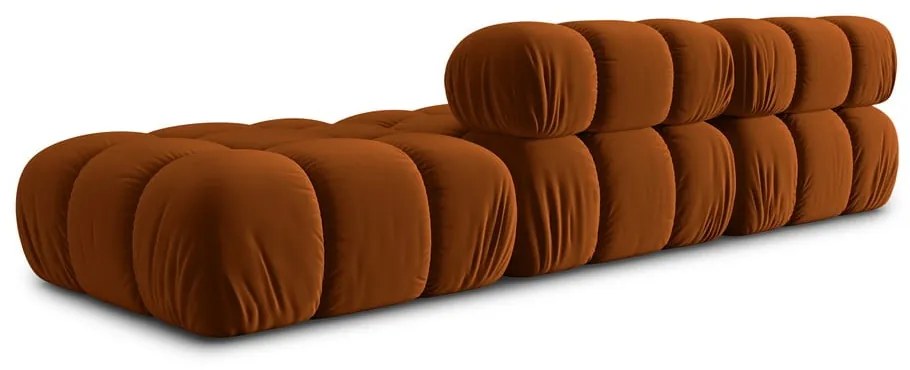 Pomarańczowa aksamitna sofa 282 cm Bellis – Micadoni Home