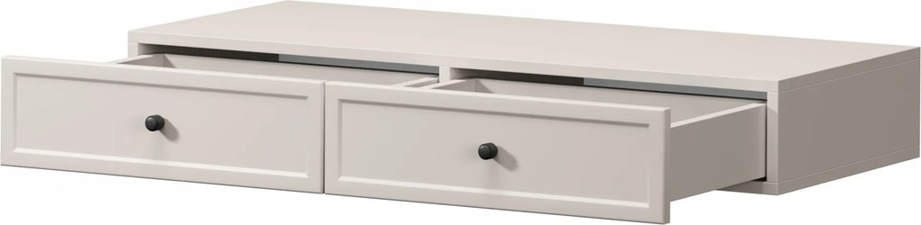 Toaletka wisząca Lorini 100 cm z szufladami - kaszmir / czarne uchwyty