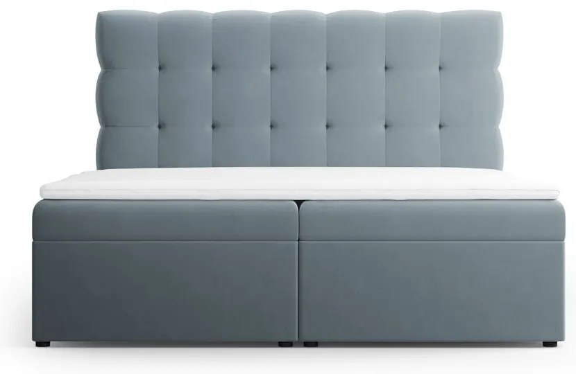 Jasnoniebieskie łóżko boxspring ze schowkiem 180x200 cm Bali – Cosmopolitan Design