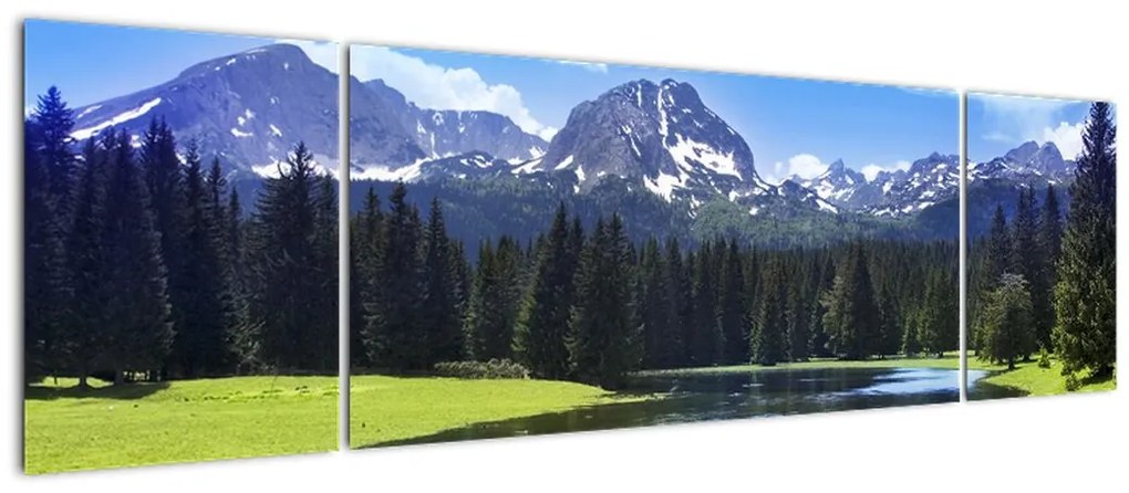 Obraz - Ośnieżone szczyty górskie (170x50 cm)