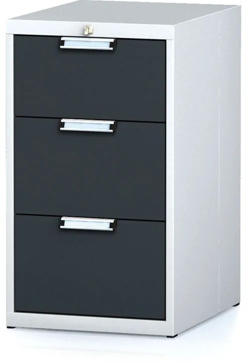 Kontenerek warsztatowy na narzędzia MECHANIC, 3 szuflady, 480 x 600 x 840 mm, antracytowe drzwi