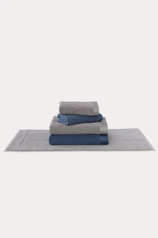 Zestaw promocyjny ręczników LORD + dywanik łazienkowy LOFT Szary / Niebieski