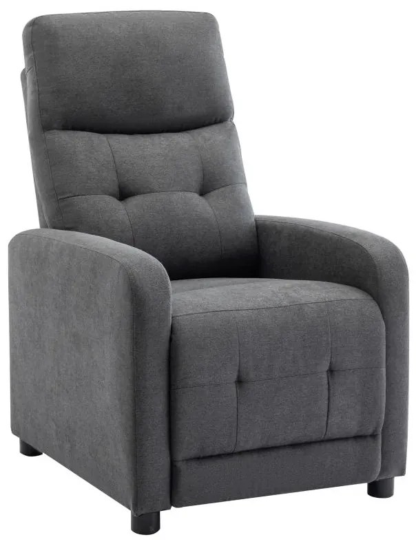 Fotel z funkcją relax tapicerowany antracytowy – JARAMILO