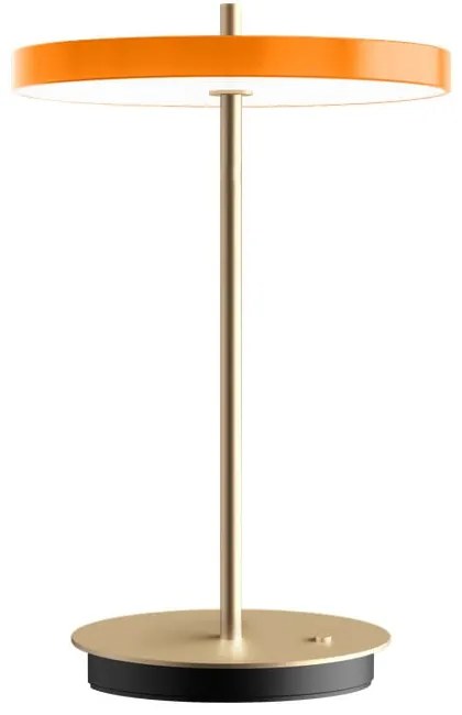 Pomarańczowa lampa stołowa LED ze ściemniaczem i metalowym kloszem (wysokość 31 cm) Asteria Move – UMAGE