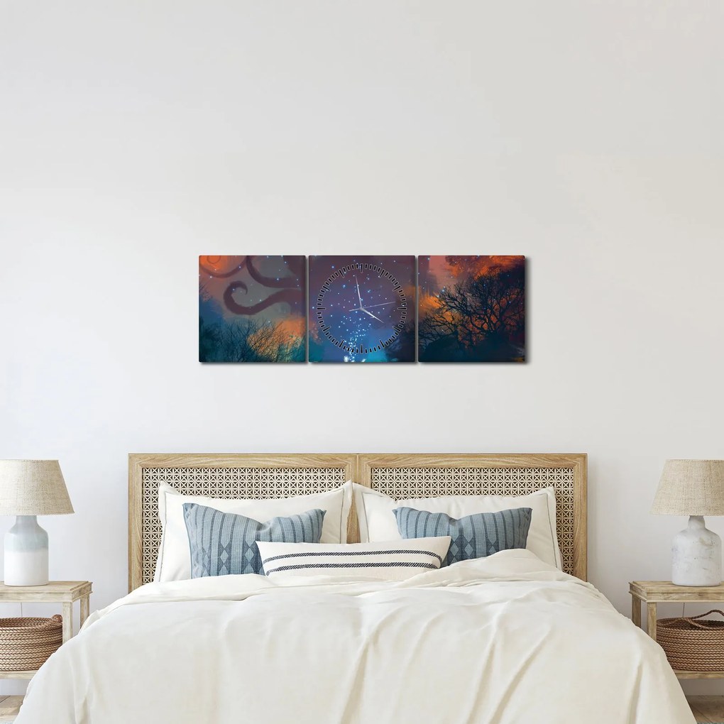Obraz - Czarujący czarodziej (z zegarem) (90x30 cm)