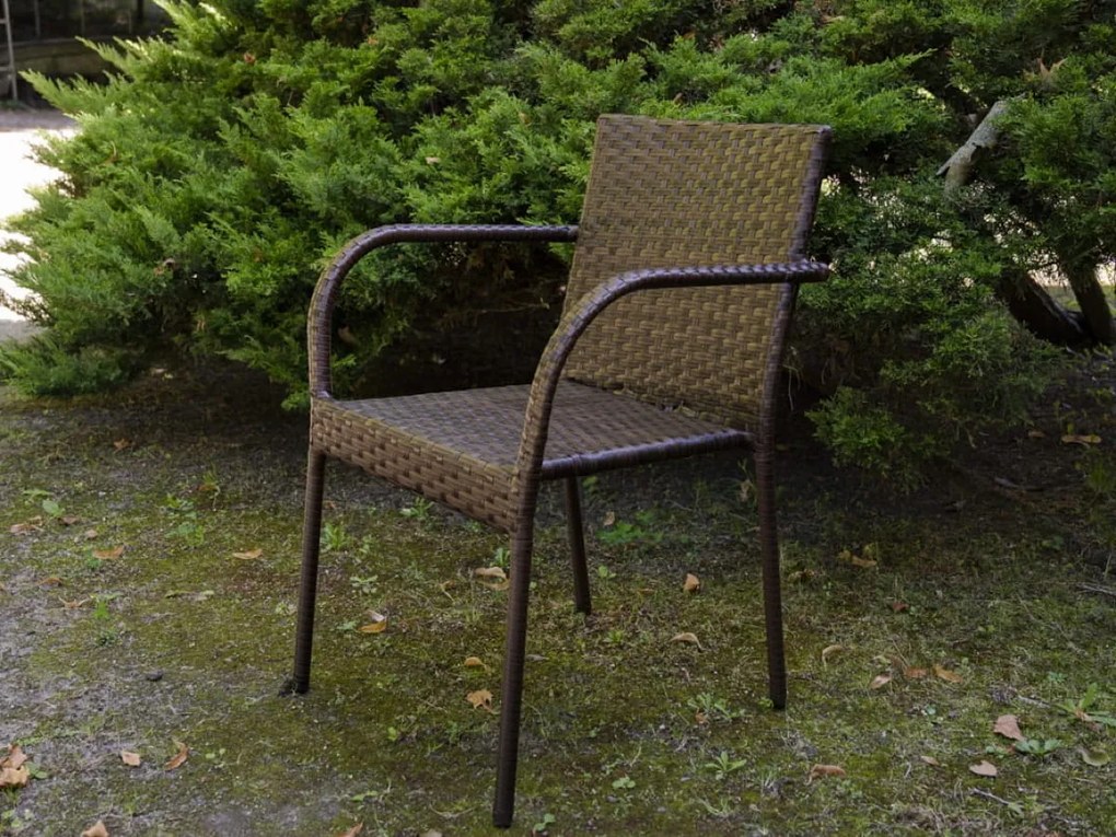 Krzesło do ogrodu z technorattanu SOTTILE brąz