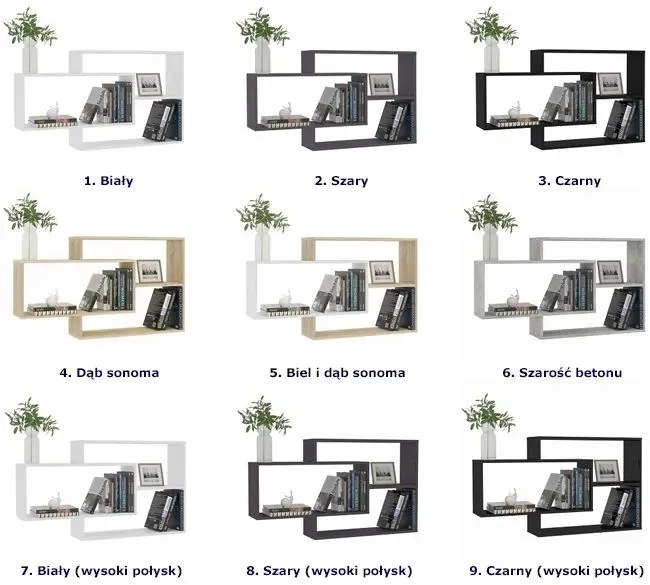 Zestaw półek ściennych w kolorze betonu M8-H22