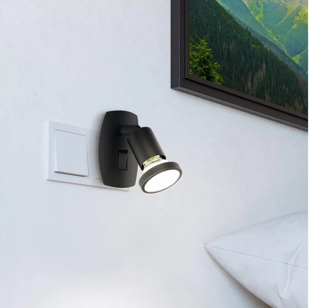 Eglo 300911 - Oprawa LED do gniazdka PARRINI 1xGU10/4,5W/230V czarna