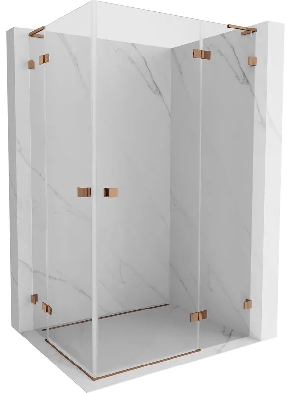 Mexen Lunar L Duo kabina prysznicowa uchylna prawa 95 x 75 cm, transparent, różowe złoto - 834L-095P-075L-60-00