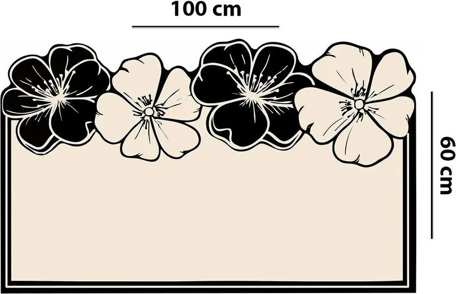 Czarno-kremowy dywanik łazienkowy 60x100 cm Morpho – Foutastic