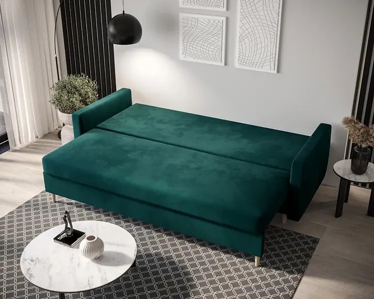Rozkładana Sofa Z Funkcją Spania Zieleń Morska W7-W59
