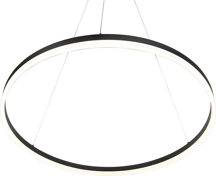 Designerska lampa wisząca czarna 80 cm z wbudowanym LED 3-stopniowo ściemnialna - Anello