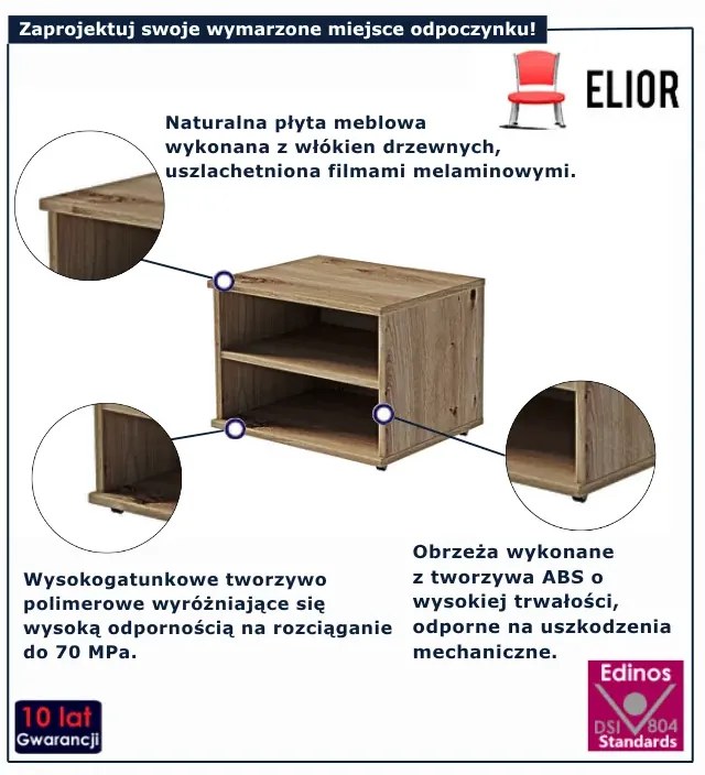 Modułowa szafka pod łóżko dąb artisan B1-F92
