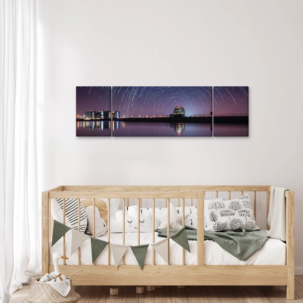 Obraz nocnego nieba z gwiazdami (170x50 cm)