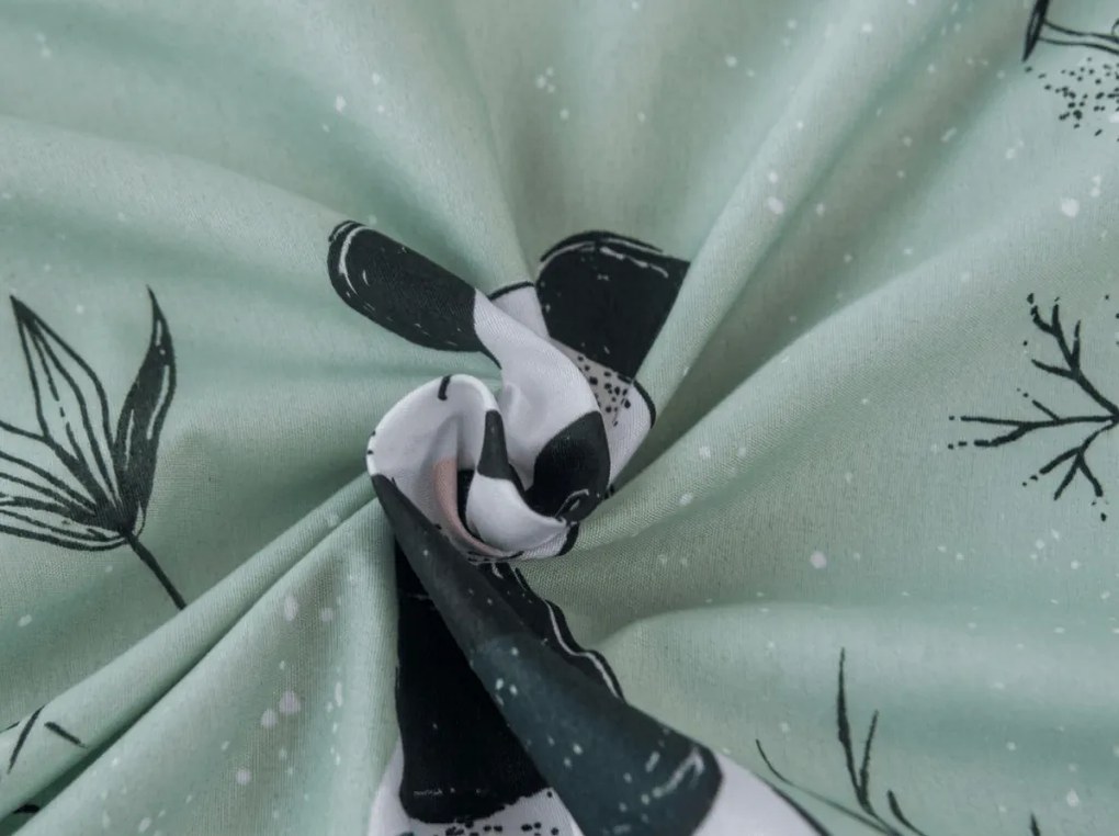 PrzytulneMieszkanie.pl Prześcieradło z mikrofibry PANDA RELAX miętowe 90x200 cm
