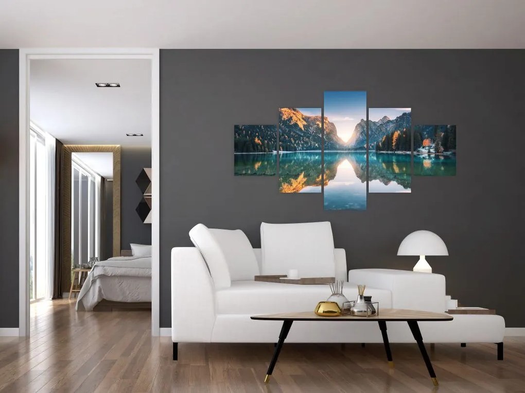 Obraz - Górskie jezioro (125x70 cm)