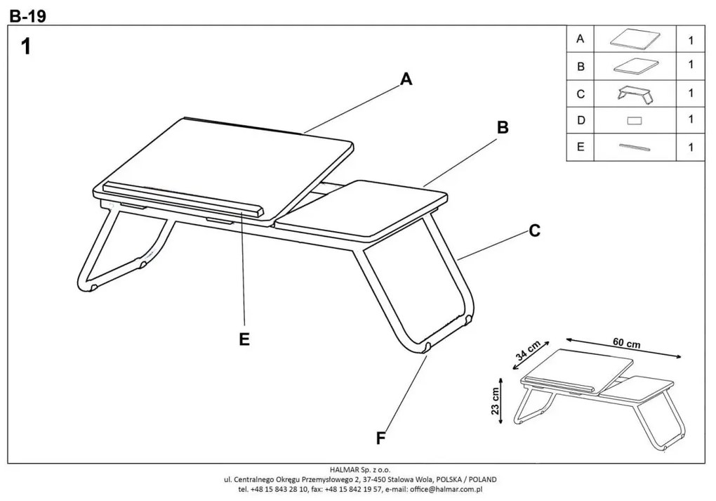 Stolik pod laptop B-19 HALMAR