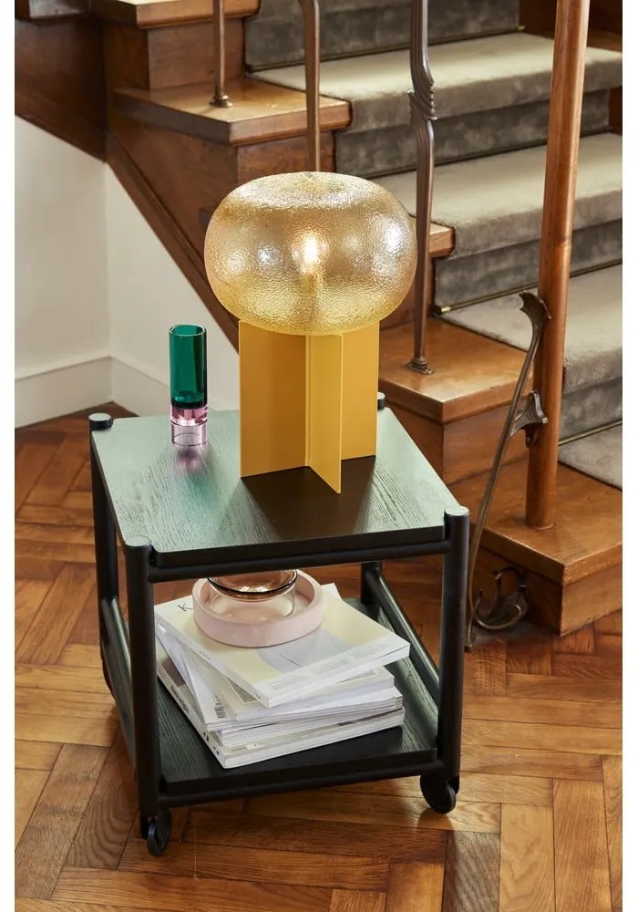 Pomarańczowa lampa stołowa ze szklanym kloszem (wysokość 36 cm) Podium – Hübsch