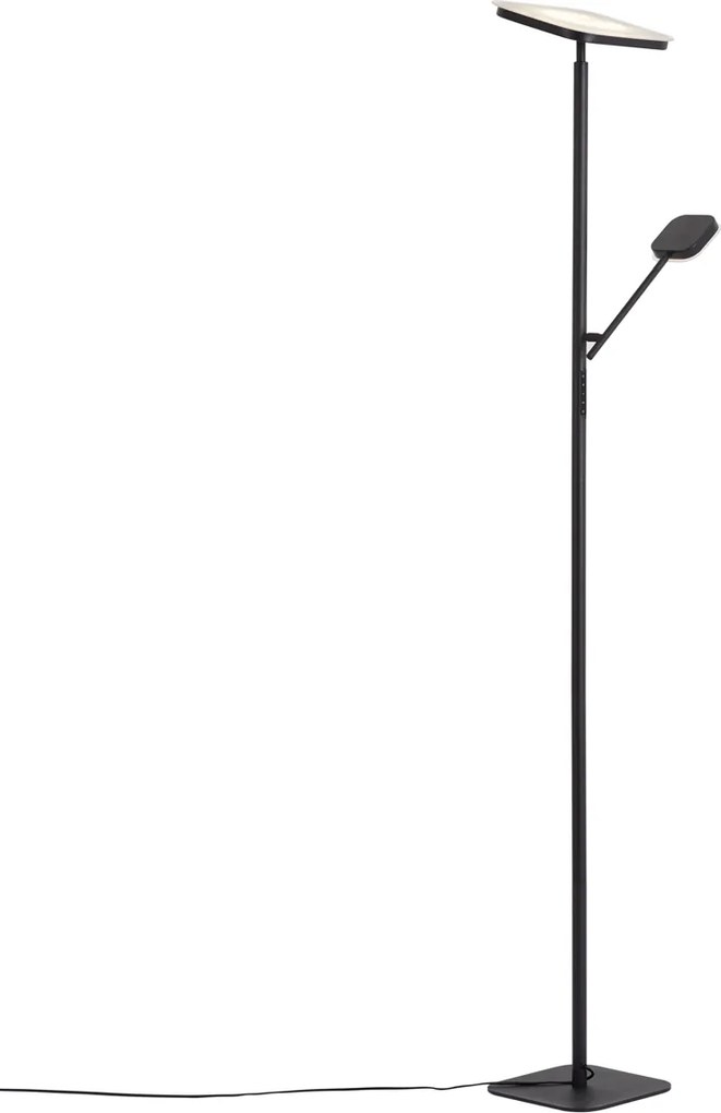 Nowoczesna lampa podłogowa czarna ze ściemnialną diodą LED - Divana