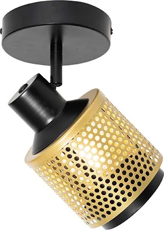 Industrialny reflektor czarny ze złotem - Kayden