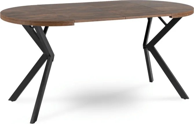 Stół Okrągły Rozkładany DORIAN 80-160 cm Dąb Rustykalny/Czarny Nowoczesny Loft