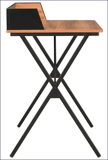 Biurko w stylu loft z przegródkami czarny + brązowy - Tarioz