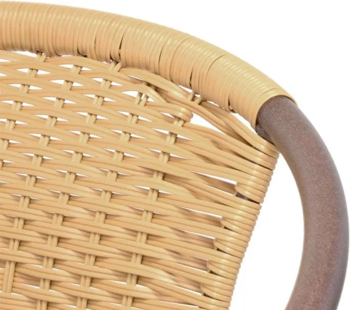 Krzesło ogrodowe na taras z polirattanu beżowe